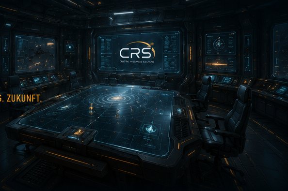 Der Konferenzraum des CRS-Gremiums mit holografischem Kartentisch
